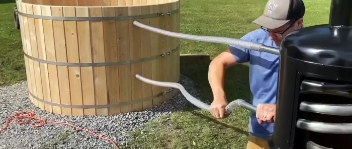 Comment fabriquer une baignoire en bois chauffée par une chaudière à bois