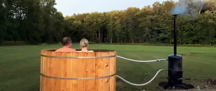 Comment fabriquer une baignoire en bois chauffée par une chaudière à bois