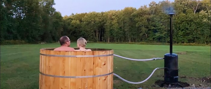 Comment fabriquer une baignoire en bois chauffée par une chaudière à bois