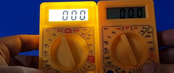 Bagaimana untuk menyalakan paparan multimeter