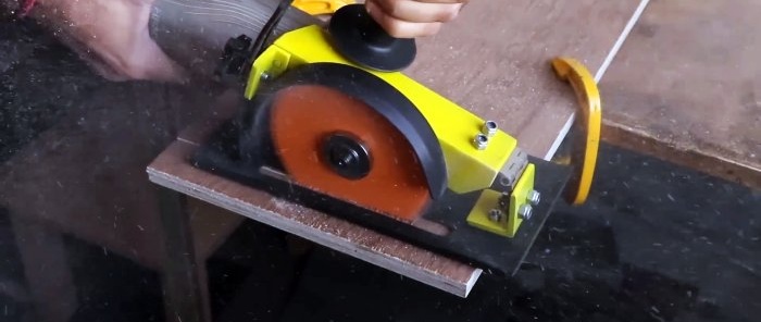How to make a hand-held circular saw from a grinder using simple and affordable materials