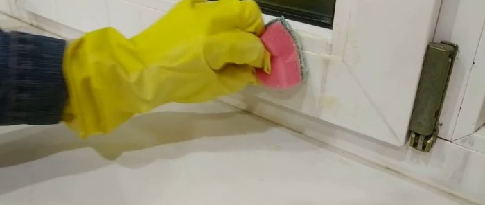 كيفية تنظيف عتبة النافذة من الأوساخ والغراء الأصفر والملوثات الأخرى