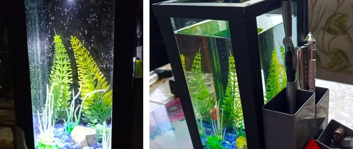 Hoe maak je een tafelmodel aquarium-organizer met verlichting?