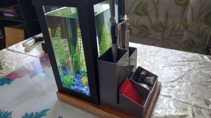Paano gumawa ng isang tabletop aquarium organizer na may ilaw