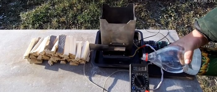 Paano gumawa ng mini thermal power plant para sa sunog Pag-iilaw at pag-charge ng mga gadget na malayo sa sibilisasyon