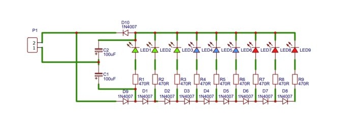 Ultraenkel nivåindikator uten transistorer og mikrokretser