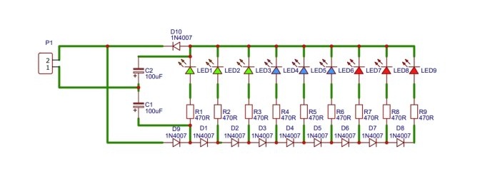 Penunjuk tahap ultra-mudah tanpa transistor dan litar mikro