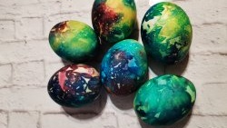 Space eggs for Easter. Simple and uniquely beautiful
