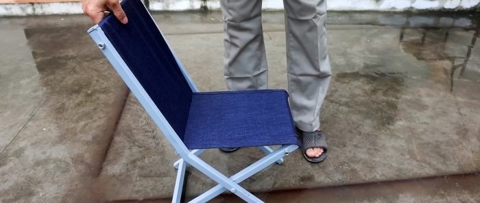Kā no profila sekcijām izgatavot vienkāršu un vieglu saliekamu krēslu