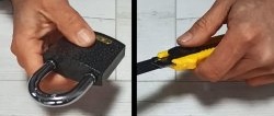Kaip naudoti peilį norint atidaryti spyną, jei pametėte raktus