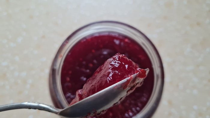 Raspberry jam na walang mga pampalapot