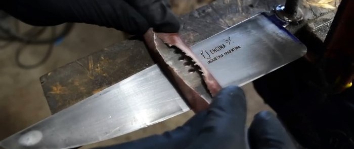 How to repair a kitchen knife with a broken shank