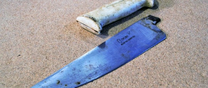 How to repair a kitchen knife with a broken shank